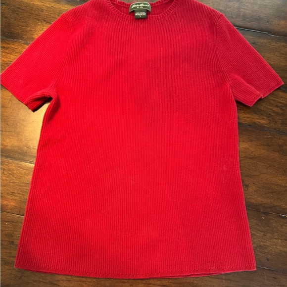 Women’s Eddie Bauer Maroon Short Sleeve Sweater- Size Large - Picture 1 of 6